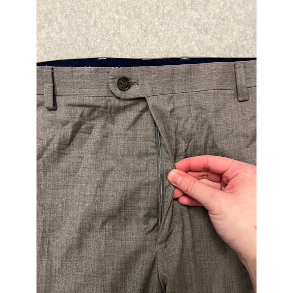 Peter Millar Pants Mens Size 40R Textured Virgin Wool Lined‎ Cassual Formal Gray - Picture 11 of 12
